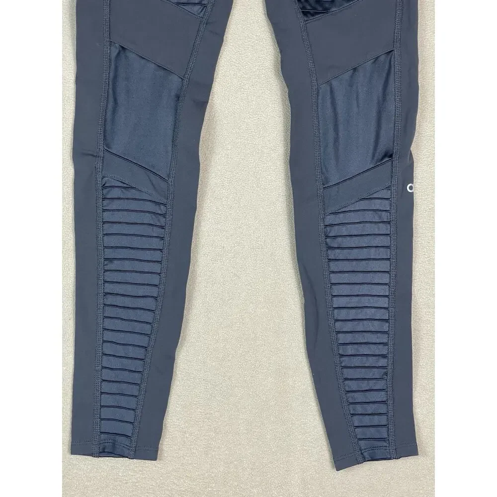Alo Yoga‎ Legging Womens S Gray Moto Athletic Stretch Performance Skinny Pants